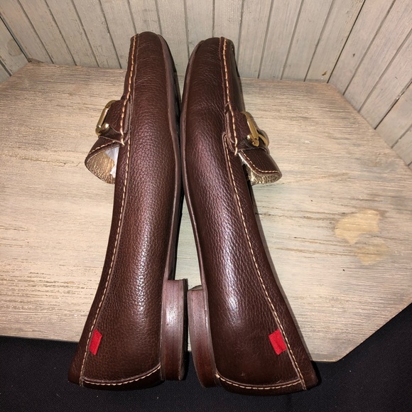 Marc Joseph New York Brown Leather Gold Buckle Loafers 8 - Picture 7 of 11